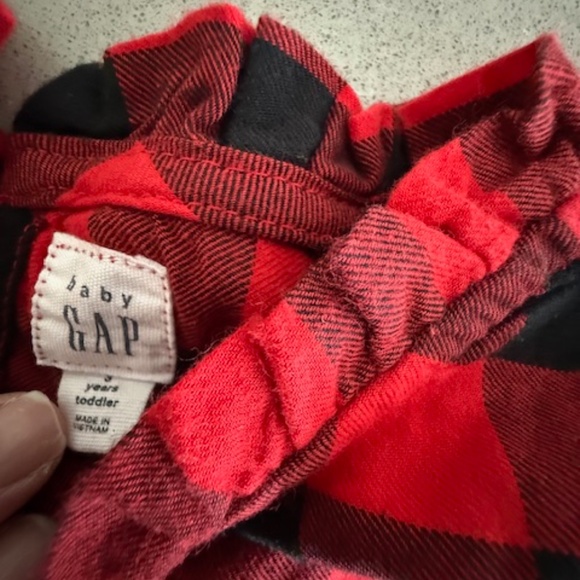 NWT 2 Toddler 3T 3 Years Girl Gap Peplum Long Sleeve Tops Red Buffalo Navy Polka - Picture 4 of 9